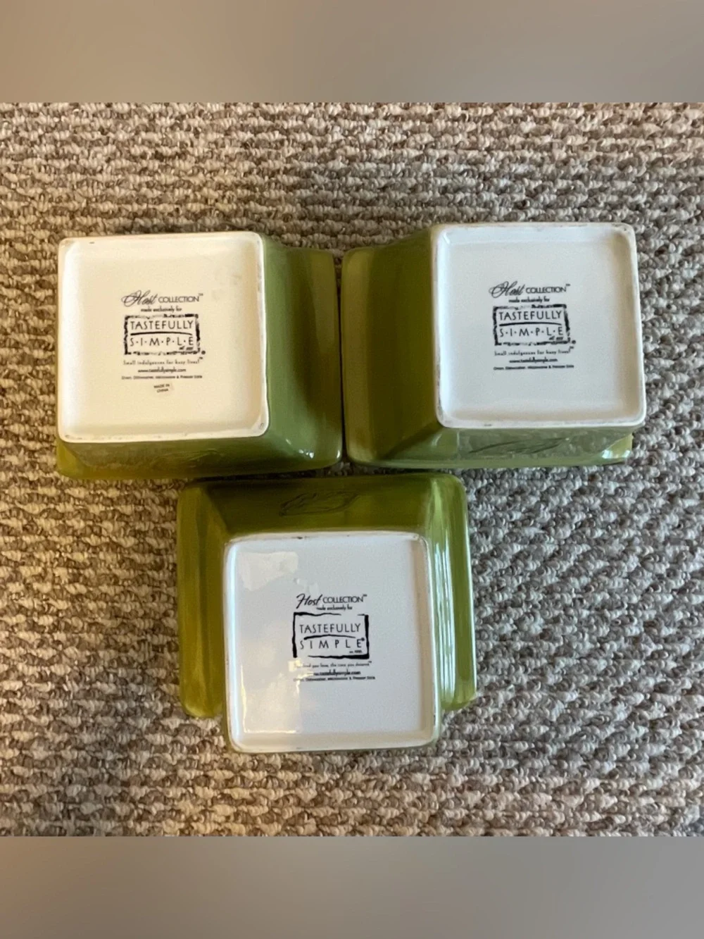 THREE TASTEFULLY SIMPLE Ceramic Crocks/Baking Dishes